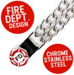 Milwaukee Leather Fire Department Medallion Vest Extender - Double Chrome Chains Genuine Leather 6.5" Extension 4-PCS MLA6012SET