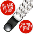 Milwaukee Leather Black Medallion Vest Extender - Double Chrome Chains Genuine Leather 6.5" Extension 4-PCS MLA6016SET