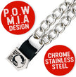 Milwaukee Leather POW/MIA Medallion Vest Extender - Double Chrome Chains Genuine Leather 6.5" Extension 4-PCS MLA6017SET