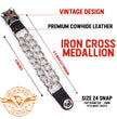 Milwaukee Leather MLA6020SET Iron Cross 4-PCS Vest Extender Double Chrome Chains w/ Genuine Leather 4" Extension