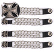 Milwaukee Leather MLA6020SET Iron Cross 4-PCS Vest Extender Double Chrome Chains w/ Genuine Leather 4" Extension