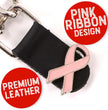 Milwaukee Leather Pink Ribbon Medallion Vest Extender - Double Chrome Chains Genuine Leather 6.5" Extension 4-PCS MLA6021SET