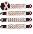Milwaukee Leather Pink Ribbon Medallion Vest Extender - Double Chrome Chains Genuine Leather 6.5" Extension 4-PCS MLA6021SET