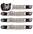 Milwaukee Leather Sparkle Butterfly Medallion Vest Extender - Double Chrome Chains Genuine Leather 6.5" Extension 4-PCS MLA6022SET