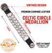 Milwaukee Leather MLA6024SET Celtic Circle 4-PCS Vest Extender Double Chrome Chains w/ Genuine Leather 4" Extension