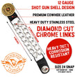 Milwaukee Leather 12 Gauge Shell Medallion Vest Extender - Double Chrome Chains Genuine Leather 6.5" Extension 4-PCS MLA6025SET