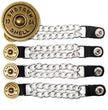 Milwaukee Leather 12 Gauge Shell Medallion Vest Extender - Double Chrome Chains Genuine Leather 6.5" Extension 4-PCS MLA6025SET