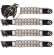 Milwaukee Leather Skeleton Hand Medallion Vest Extender - Double Chrome Chains Genuine Leather 6.5" Extension 4-PCS MLA6026SET