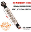 Milwaukee Leather 2nd Amendment Medallion Vest Extender - Double Chrome Chains Genuine Leather 6.5" Extension 4-PCS MLA6027SET