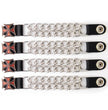 Milwaukee Leather 4-Piece Vest Extender Set - Red Iron Cross, Double Chrome Chains, 4-Inch-MLA6029SET