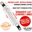 Milwaukee Leather 5 Cent Buffalo Medallion Vest Extender - Double Chrome Chains Genuine Leather 8.5" Extension 4-PCS MLA6043SET