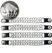 Milwaukee Leather 5 Cent Buffalo Medallion Vest Extender - Double Chrome Chains Genuine Leather 8.5" Extension 4-PCS MLA6043SET