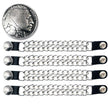 Milwaukee Leather Indian Head Medallion Vest Extender - Double Chrome Chains Genuine Leather 8.5" Extension 4-PCS MLA6044SET