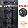 Milwaukee Leather Rose Medallion Vest Extender Genuine Leather Braided Strap 6.5" Extension 4-PCS MLA6065SET