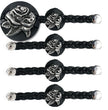 Milwaukee Leather Rose Medallion Vest Extender Genuine Leather Braided Strap 6.5" Extension 4-PCS MLA6065SET