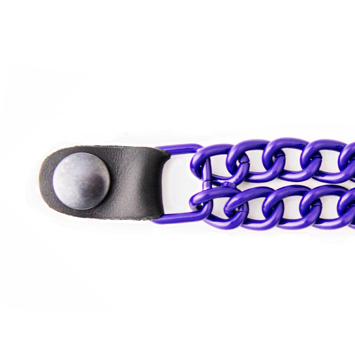 Milwaukee Leather MLA6090 Purple 4 Inch 4-PCS Vest Extender Set - Double Chrome Chains w/ Genuine Leather
