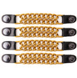 Milwaukee Leather MLA6091 Gold 4 Inch 4-PCS Vest Extender Set - Double Chrome Chains w/ Genuine Leather