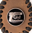 Milwaukee Leather Brown Second Amendment Pewter Emblem Key Chain - MLA9502