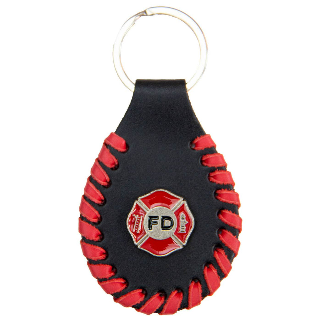 Milwaukee Leather Key Chain with Leather Original Pewter Emblem