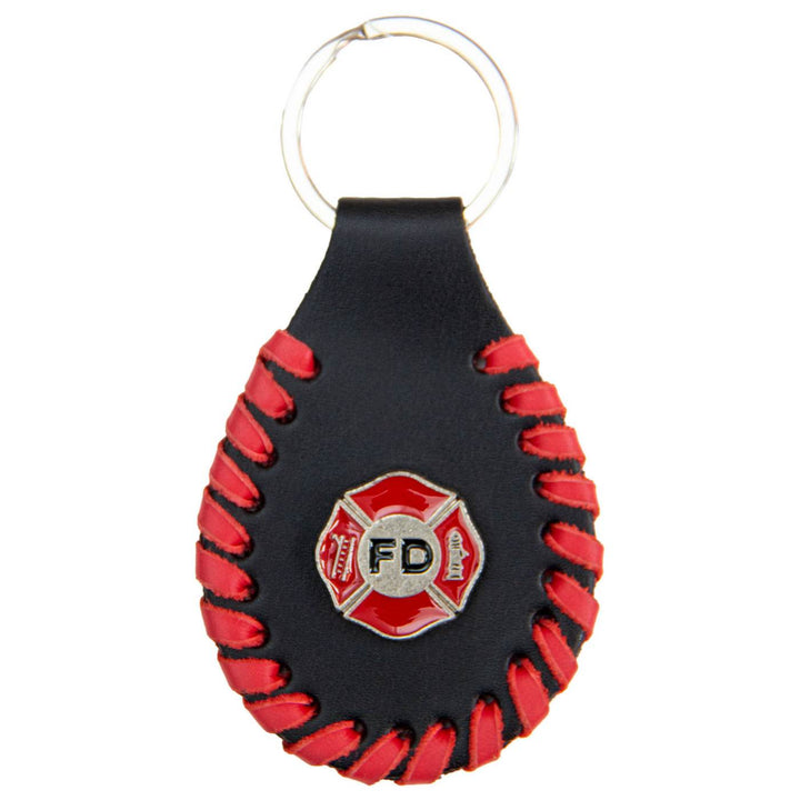 Milwaukee Leather Key Chain with Leather Original Pewter Emblem