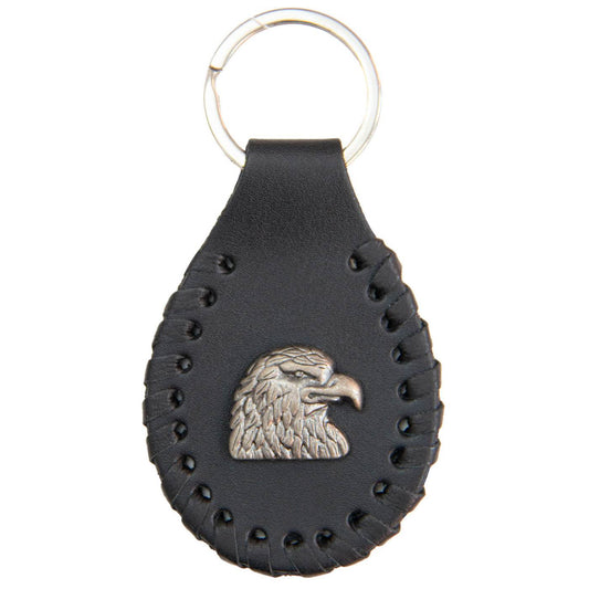 Milwaukee Leather Key Chain with Leather Original Pewter Emblem