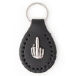 Milwaukee Leather Black Middle Finger Pewter Emblem Key Chain - MLA9508
