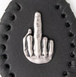Milwaukee Leather Black Middle Finger Pewter Emblem Key Chain - MLA9508