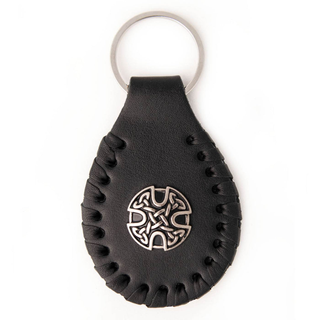 Milwaukee Leather Black Celtic Knot Pewter Emblem Key Chain - MLA9512