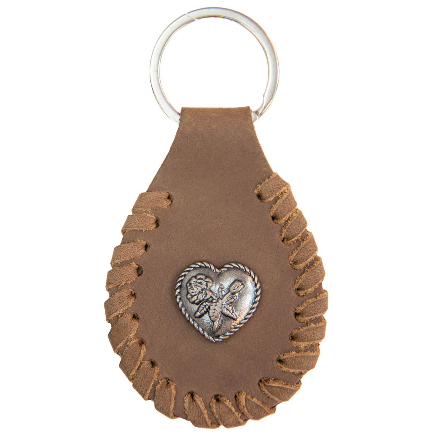Milwaukee Leather Key Chain with Leather Original Pewter Emblem