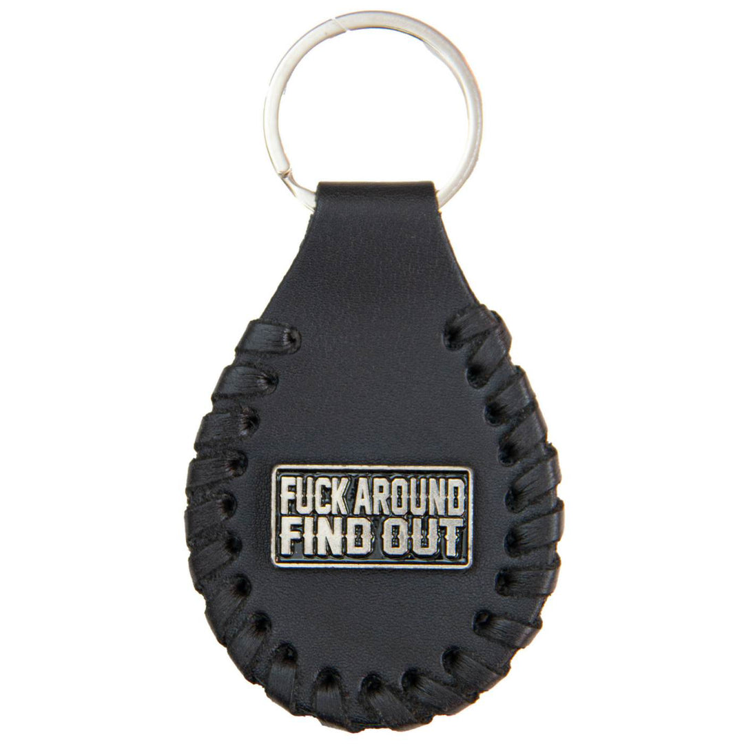 Milwaukee Leather Key Chain with Leather Original Pewter Emblem