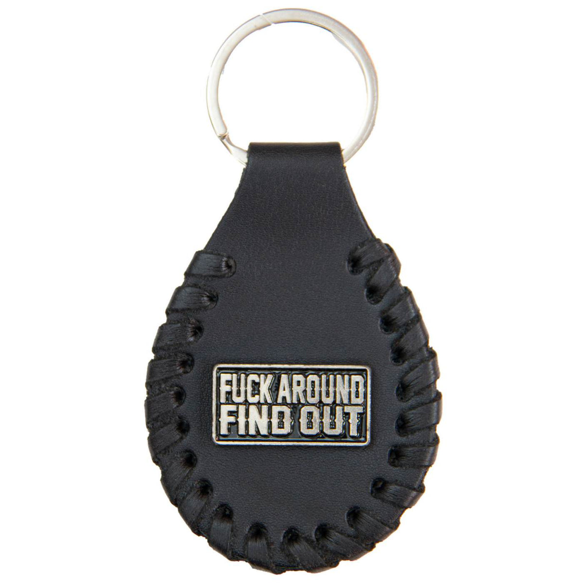 Milwaukee Leather Key Chain with Leather Original Pewter Emblem