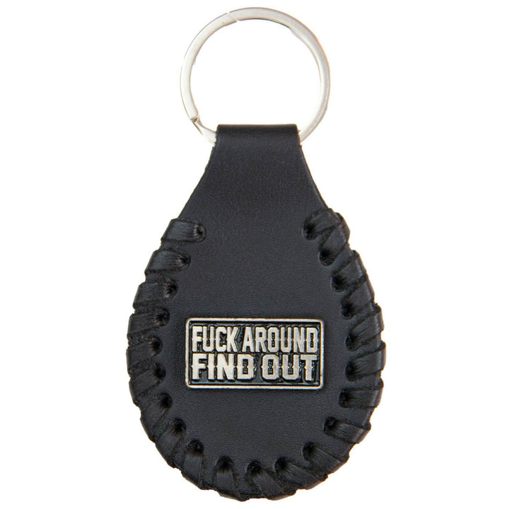 Milwaukee Leather Key Chain with Leather Original Pewter Emblem