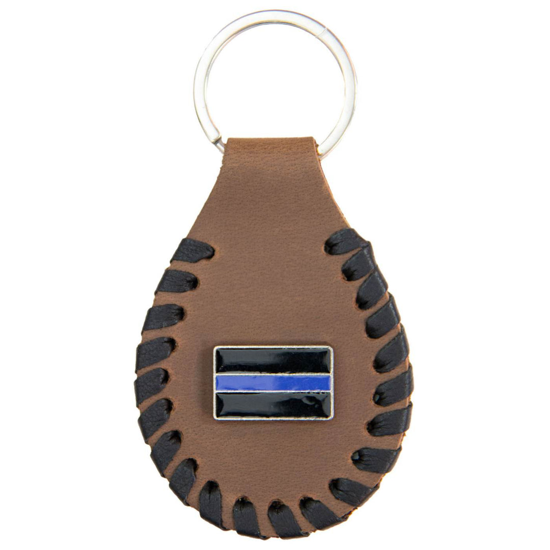 Milwaukee Leather Key Chain with Leather Original Pewter Emblem