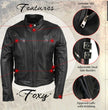 Milwaukee Leather USA MADE MLJKL5001 Women's Black Foxy Premium Motorcycle Leather Jacket with Vents