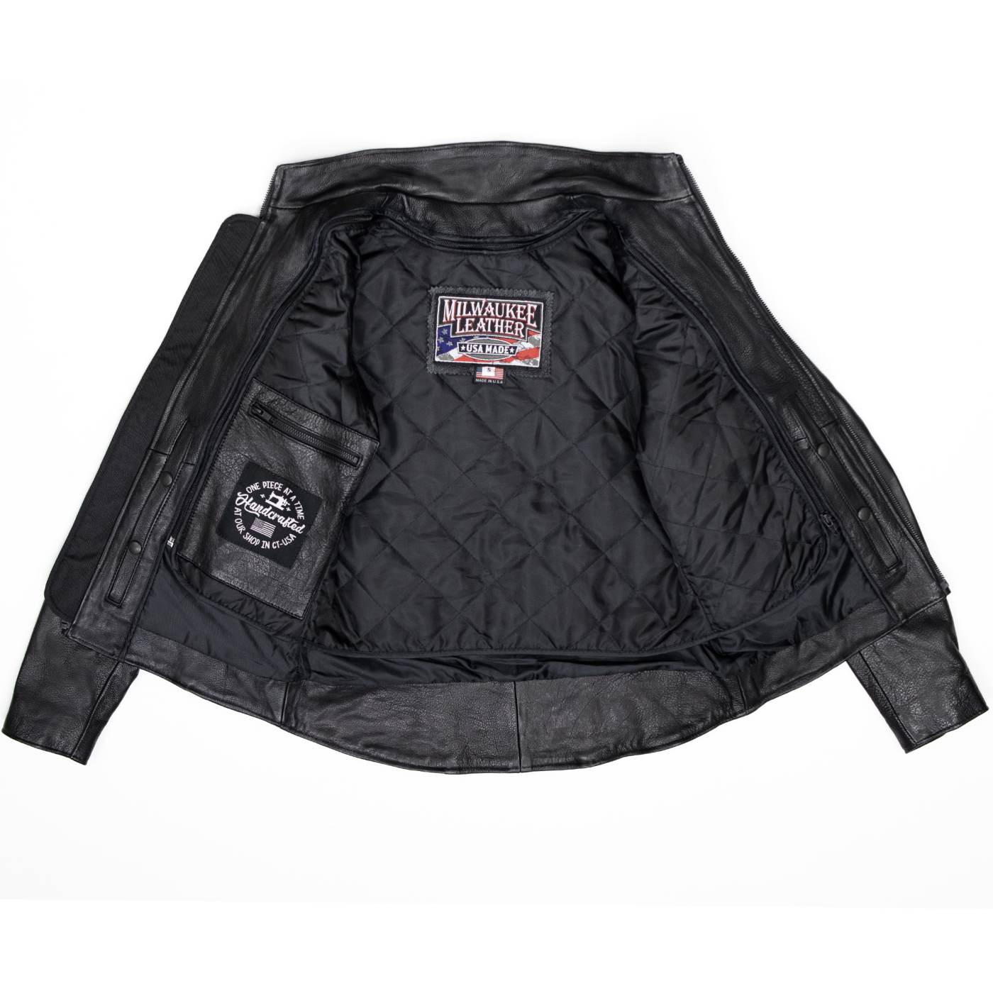 Milwaukee Leather USA MADE MLJKL5003 Women's Black Serene Clean Cut Premium Motorcycle Leather Jacket