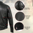 Milwaukee Leather USA MADE MLJKM5001 Men's Black Road Racer Premium Leather Motorcycle Jacket