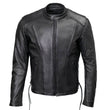 Milwaukee Leather USA MADE MLJKM5002 Men's Black Air Stream Vented Premium Leather Motorcycle Jacket with Side Laces