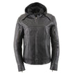 Milwaukee Leather Women's Vented Racer Leather Jacket with Removable Hoodie MLL2501