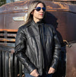 Milwaukee Leather Women's Vented Racer Leather Jacket with Removable Hoodie MLL2501