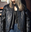 Milwaukee Leather Women's Vented Racer Leather Jacket with Removable Hoodie MLL2501
