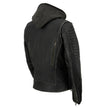 Milwaukee Leather MLL2516 Black Leather Rub-Off Leather Jacket with Hoodie for Women