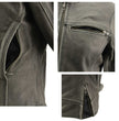 Milwaukee Leather MLL2550 Women's Scooter Distressed Grey Leather Motorcycle Riding Vented Jacket