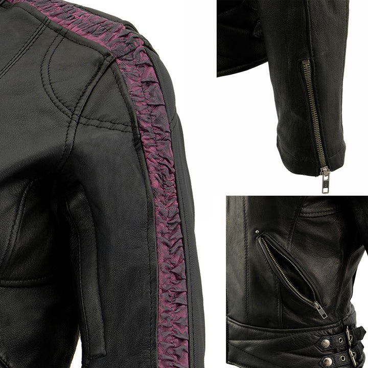 Milwaukee Leather MLL2571 Ladies Black and Purple &