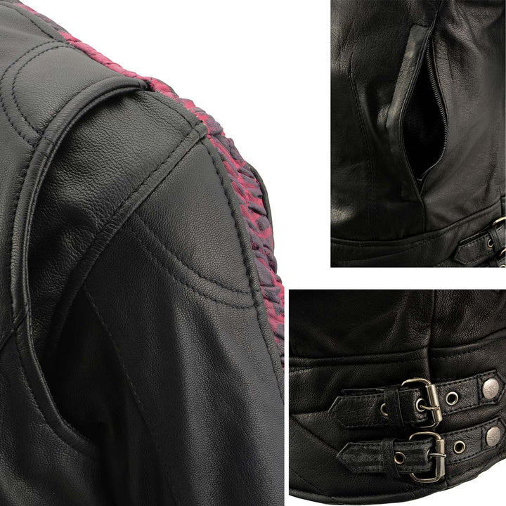 Milwaukee Leather MLL2571 Womens Black and Pink &
