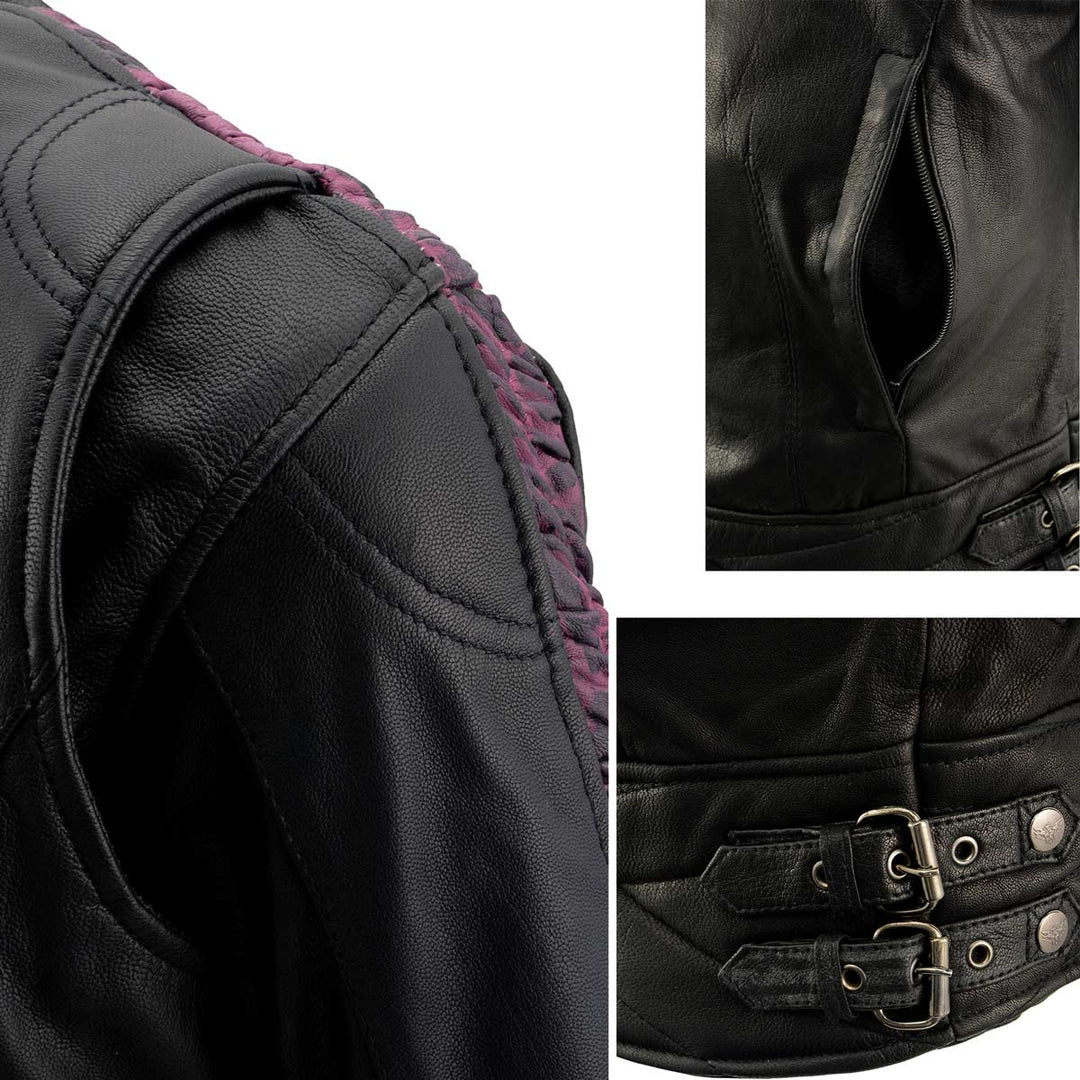 Milwaukee Leather MLL2571 Ladies Black and Purple &