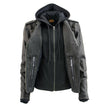 Milwaukee Leather Women’s Galactica Black Leather Vented Motorcycle Jacket with Removable Hoodie - MLL2575