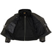 Milwaukee Leather Women’s Galactica Black Leather Vented Motorcycle Jacket with Removable Hoodie - MLL2575