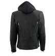 Milwaukee Leather Women’s Galactica Black Leather Vented Motorcycle Jacket with Removable Hoodie - MLL2575
