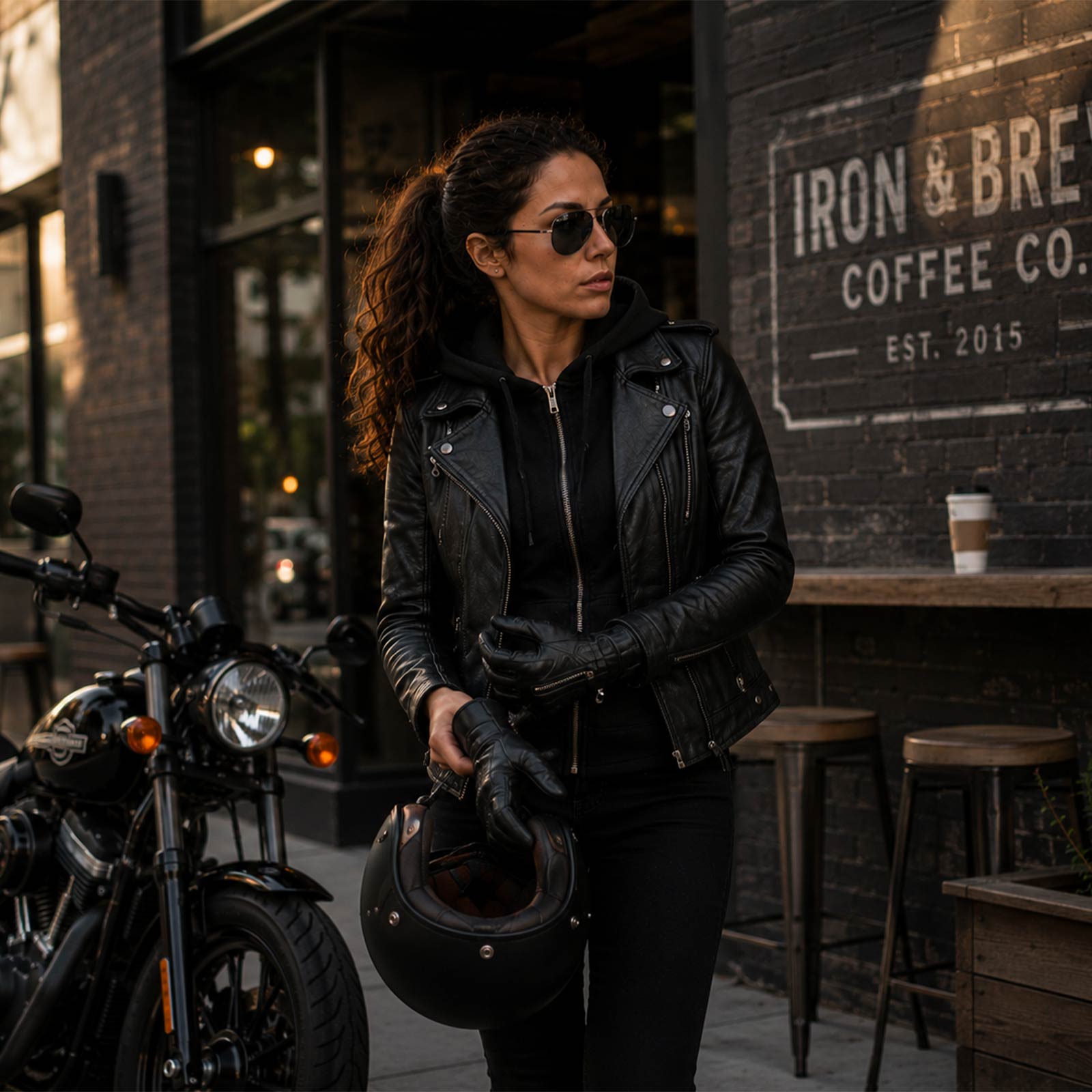 Milwaukee Leather Women's Galactica Black Hooded Leather Jacket, MLL2575