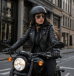 Milwaukee Leather Women’s Galactica Black Leather Vented Motorcycle Jacket with Removable Hoodie - MLL2575